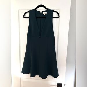 Wilfred Plunge Green Mini Dress | Size 6